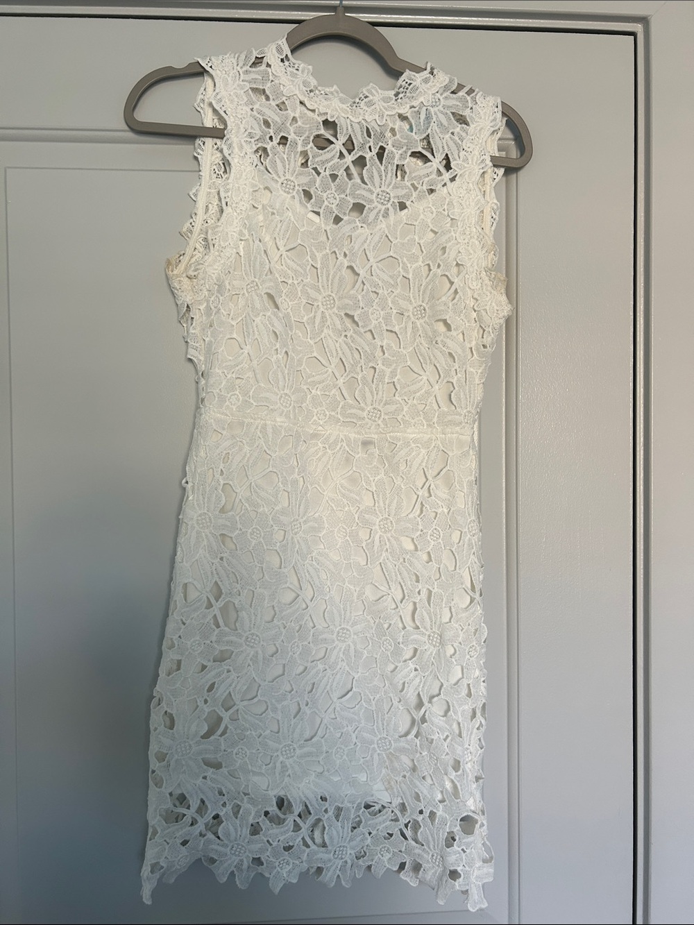 She + Sky White Floral Lace Mini Dress